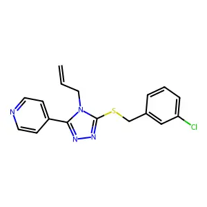 3-[(3-Chlorophenyl)methylthio]-4-prop-2-enyl-5-(4-pyridyl)-1,2,4-triazole structure