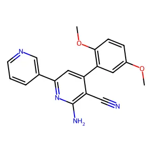 2-Amino-4-(2,5-dimethoxyphenyl)-6-pyridin-3-ylpyridine-3-carbonitrile structure
