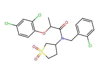 N-(2-chlorobenzyl)-2-(2,4-dichlorophenoxy)-N-(1,1-dioxidotetrahydrothiophen-3-yl)propanamide structure