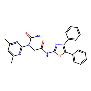 2-[carbamoyl-(4,6-dimethylpyrimidin-2-yl)amino]-N-(4,5-diphenyl-1,3-oxazol-2-yl)acetamide structure