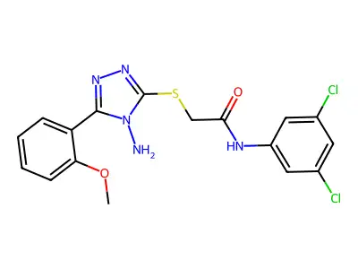 2-((4-amino-5-(2-methoxyphenyl)-4H-1,2,4-triazol-3-yl)thio)-N-(3,5-dichlorophenyl)acetamide structure