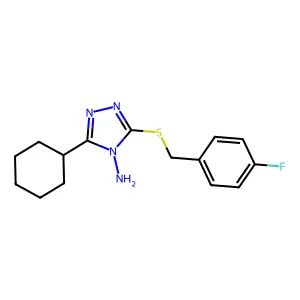 3-cyclohexyl-5-[(4-fluorobenzyl)sulfanyl]-4H-1,2,4-triazol-4-amine structure