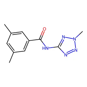 3,5-dimethyl-N-(2-methyltetrazol-5-yl)benzamide structure