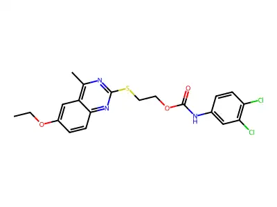 2-[(6-ethoxy-4-methylquinazolin-2-yl)sulfanyl]ethyl (3,4-dichlorophenyl)carbamate structure