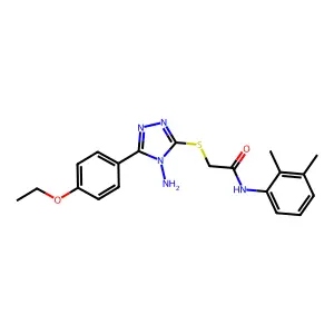 2-[4-amino-5-(4-ethoxyphenyl)(1,2,4-triazol-3-ylthio)]-N-(2,3-dimethylphenyl)a cetamide structure