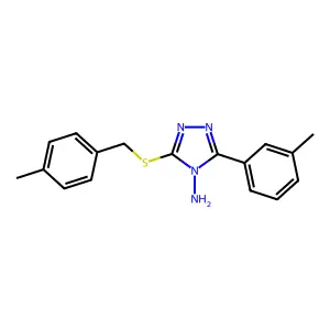 5-(3-Methylphenyl)-3-[(4-methylphenyl)methylthio]-1,2,4-triazole-4-ylamine structure
