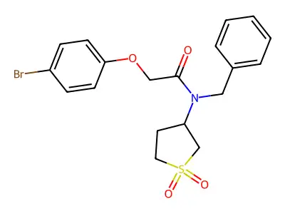 N-benzyl-2-(4-bromophenoxy)-N-(1,1-dioxidotetrahydrothiophen-3-yl)acetamide structure