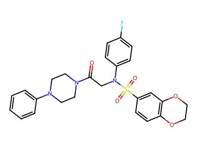 N-(4-fluorophenyl)-N-[2-oxo-2-(4-phenylpiperazin-1-yl)ethyl]-2,3-dihydro-1,4-benzodioxine-6-sulfonamide structure