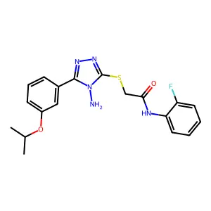 2-{4-amino-5-[3-(methylethoxy)phenyl](1,2,4-triazol-3-ylthio)}-N-(2-fluorophen yl)acetamide structure