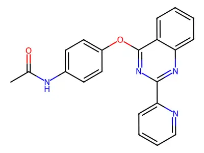 N-[4-(2-pyridin-2-ylquinazolin-4-yl)oxyphenyl]acetamide structure