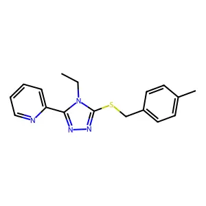 2-(4-Ethyl-5-((4-methylbenzyl)thio)-4H-1,2,4-triazol-3-YL)pyridine structure
