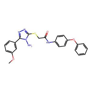 2-[4-amino-5-(3-methoxyphenyl)(1,2,4-triazol-3-ylthio)]-N-(4-phenoxyphenyl)ace tamide structure