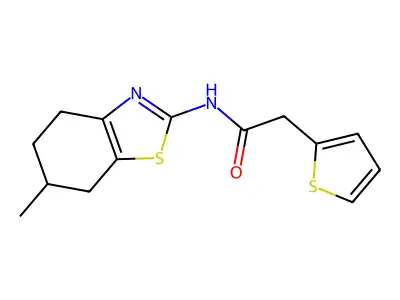 N-(6-methyl-4,5,6,7-tetrahydro-1,3-benzothiazol-2-yl)-2-(2-thienyl)acetamide structure