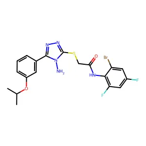 C19H18BrF2N5O2S structure