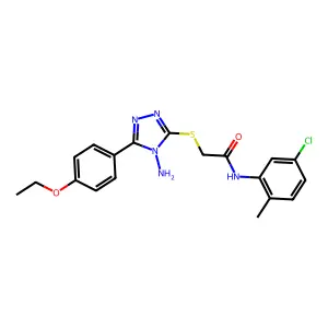 2-[4-amino-5-(4-ethoxyphenyl)(1,2,4-triazol-3-ylthio)]-N-(5-chloro-2-methylphe nyl)acetamide structure
