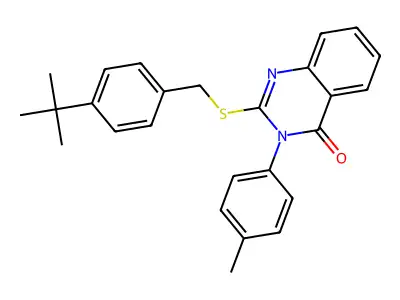 2-((4-(tert-Butyl)benzyl)thio)-3-(p-tolyl)quinazolin-4(3H)-one structure