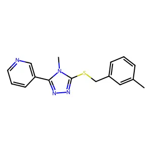 3-[4-Methyl-5-[(3-methylphenyl)methylsulfanyl]-1,2,4-triazol-3-yl]pyridine structure