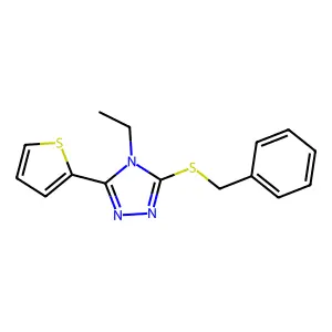 3-Benzylsulfanyl-4-ethyl-5-thiophen-2-yl-1,2,4-triazole structure
