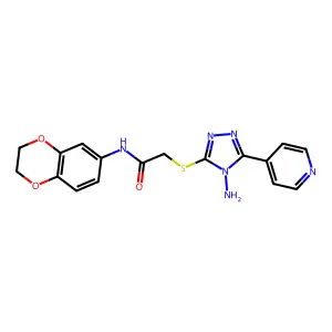 2-{[4-amino-5-(pyridin-4-yl)-4H-1,2,4-triazol-3-yl]sulfanyl}-N-(2,3-dihydro-1,4-benzodioxin-6-yl)acetamide structure