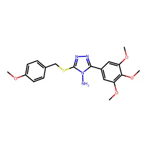 3-((4-Methoxybenzyl)thio)-5-(3,4,5-trimethoxyphenyl)-4H-1,2,4-triazol-4-ylamine structure