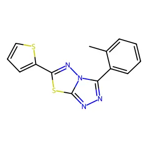 3-(2-Methylphenyl)-6-thiophen-2-yl-[1,2,4]triazolo[3,4-b][1,3,4]thiadiazole structure