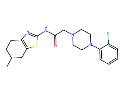 2-[4-(2-fluorophenyl)piperazin-1-yl]-N-(6-methyl-4,5,6,7-tetrahydro-1,3-benzothiazol-2-yl)acetamide structure