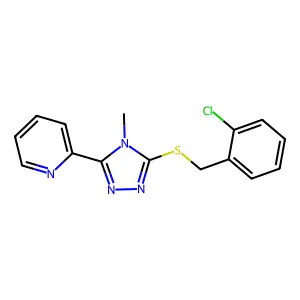 3-[(2-Chlorophenyl)methylthio]-4-methyl-5-(2-pyridyl)-1,2,4-triazole structure