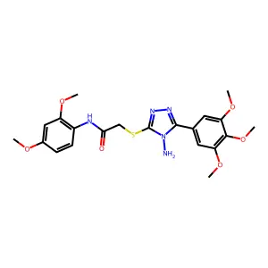 2-{[4-amino-5-(3,4,5-trimethoxyphenyl)-4H-1,2,4-triazol-3-yl]sulfanyl}-N-(2,4-dimethoxyphenyl)acetamide structure
