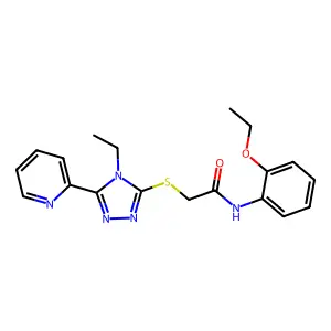 N-(2-Ethoxyphenyl)-2-((4-ET-5-(2-pyridinyl)-4H-1,2,4-triazol-3-YL)thio)acetamide structure