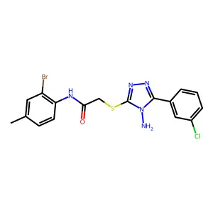 2-{[4-amino-5-(3-chlorophenyl)-4H-1,2,4-triazol-3-yl]sulfanyl}-N-(2-bromo-4-methylphenyl)acetamide structure