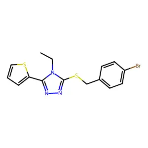 3-((4-Bromobenzyl)thio)-4-ethyl-5-(2-thienyl)-4H-1,2,4-triazole structure