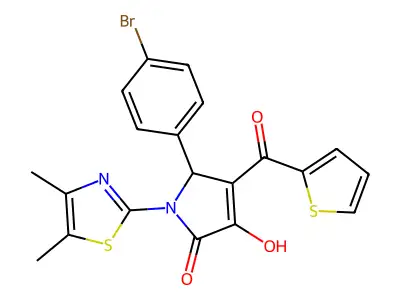 (4E)-5-(4-bromophenyl)-1-(4,5-dimethyl-1,3-thiazol-2-yl)-4-[hydroxy(thiophen-2-yl)methylidene]pyrrolidine-2,3-dione structure