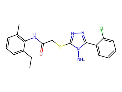 2-{[4-amino-5-(2-chlorophenyl)-4H-1,2,4-triazol-3-yl]sulfanyl}-N-(2-ethyl-6-methylphenyl)acetamide structure