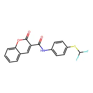 N-{4-[(difluoromethyl)sulfanyl]phenyl}-2-oxo-2H-chromene-3-carboxamide structure