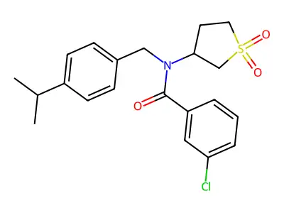 3-chloro-N-(1,1-dioxidotetrahydrothiophen-3-yl)-N-(4-isopropylbenzyl)benzamide structure