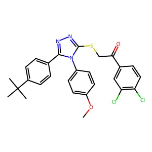 2-{[5-(4-tert-butylphenyl)-4-(4-methoxyphenyl)-4H-1,2,4-triazol-3-yl]sulfanyl}-1-(3,4-dichlorophenyl)ethanone structure