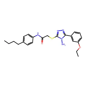 2-{[4-amino-5-(3-ethoxyphenyl)-4H-1,2,4-triazol-3-yl]sulfanyl}-N-(4-butylphenyl)acetamide structure