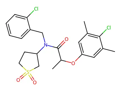 N-(2-chlorobenzyl)-2-(4-chloro-3,5-dimethylphenoxy)-N-(1,1-dioxidotetrahydrothiophen-3-yl)propanamide structure