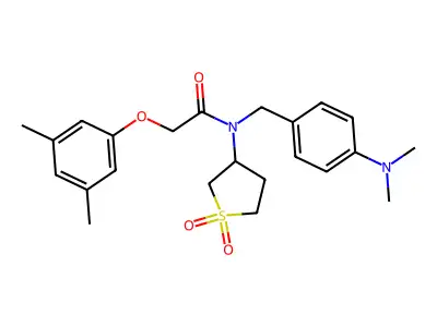 N-[4-(dimethylamino)benzyl]-2-(3,5-dimethylphenoxy)-N-(1,1-dioxidotetrahydrothiophen-3-yl)acetamide structure