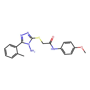 2-[[4-amino-5-(2-methylphenyl)-1,2,4-triazol-3-yl]sulfanyl]-N-(4-methoxyphenyl)acetamide structure