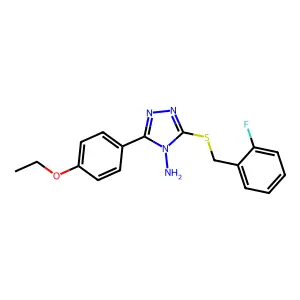 5-(4-Ethoxyphenyl)-3-[(2-fluorophenyl)methylthio]-1,2,4-triazole-4-ylamine structure