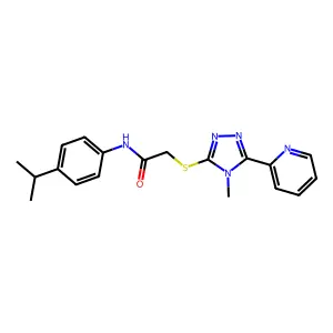 2-{[4-methyl-5-(pyridin-2-yl)-4H-1,2,4-triazol-3-yl]sulfanyl}-N-[4-(propan-2-yl)phenyl]acetamide structure