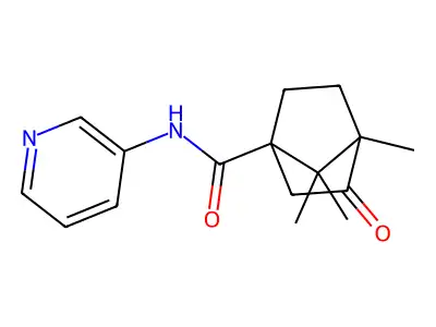 4,7,7-trimethyl-3-oxo-N-(pyridin-3-yl)bicyclo[2.2.1]heptane-1-carboxamide structure