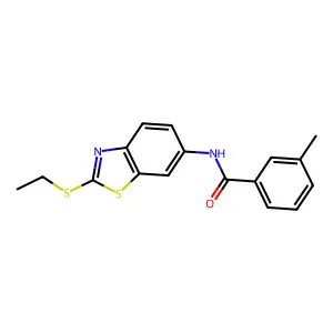 N-(2-ethylsulfanyl-1,3-benzothiazol-6-yl)-3-methylbenzamide structure
