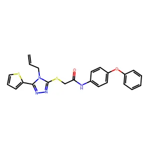 N-(4-phenoxyphenyl)-2-{[4-(prop-2-en-1-yl)-5-(thiophen-2-yl)-4H-1,2,4-triazol-3-yl]sulfanyl}acetamide structure