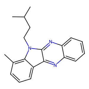 7-methyl-6-(3-methylbutyl)-6H-indolo[2,3-b]quinoxaline structure