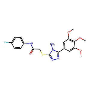 2-{[4-amino-5-(3,4,5-trimethoxyphenyl)-4H-1,2,4-triazol-3-yl]sulfanyl}-N-(4-fluorophenyl)acetamide structure