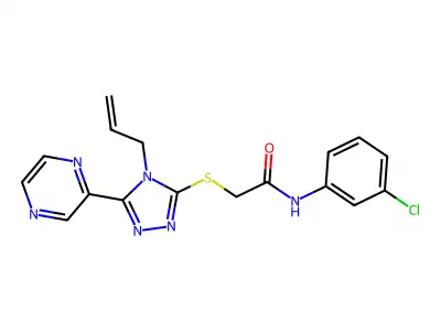 N-(3-chlorophenyl)-2-{[4-(prop-2-en-1-yl)-5-(pyrazin-2-yl)-4H-1,2,4-triazol-3-yl]sulfanyl}acetamide structure