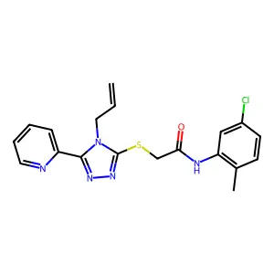 2-{[4-ALLYL-5-(2-PYRIDINYL)-4H-1,2,4-TRIAZOL-3-YL]SULFANYL}-N-(5-CHLORO-2-METHYLPHENYL)ACETAMIDE structure