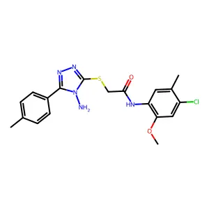 2-[4-amino-5-(4-methylphenyl)(1,2,4-triazol-3-ylthio)]-N-(4-chloro-2-methoxy-5-methylphenyl)acetamide structure